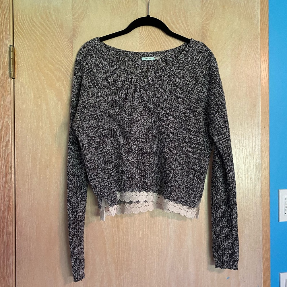 Kimchi Blue White and Black Speckled Sweater